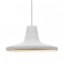 Besa Lighting 1XC-MODUSWH-LED-SN-L - Besa Modus Cord Pendant, White, Satin Nickel Finish, 1x9W LED, 15Ft. Cord
