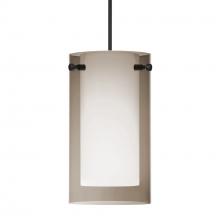 Besa Lighting 1XC-S44007-BK - Besa Pendant Pahu 4, Black Finish, Transparent Smoke/Opal 1xMAX GY6.35 Base
