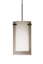 Besa Lighting 1XC-S44007-BR-L - Besa Pendant Pahu 4 Bronze Transparent Smoke/Opal 1xMAX GY6.35 Base, 15Ft. Cord