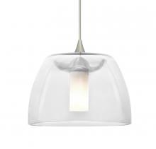 Besa Lighting 1XC-SPURCL-LED-SN-L - Besa Spur Cord Pendant, Clear, Satin Nickel Finish, 1x3W LED, 15Ft. Cord