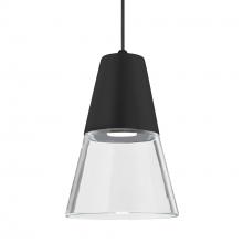 Besa Lighting 1XC-TIMO6BC-LED-BK - Besa Timo 6 Pendant,Clear/Black, Black Finish, 1x9W LED