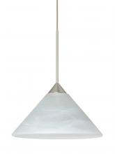 Besa Lighting 1XT-117652-LED-SN-L - Besa Pendant Kona Satin Nickel Marble 1x5W LED, 15Ft. Cord