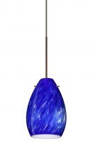 Besa Lighting 1XT-171386-LED-BR-L - Besa Pendant Pera 6 Bronze Blue Cloud 1x5W LED, 15Ft. Cord