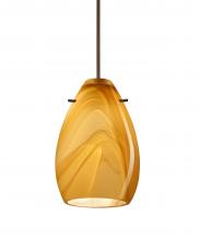 Besa Lighting 1XT-1713HN-BR-L - Besa Pendant Pera 6 Bronze Honey 1x50W MAX GY6.35 Base, 15Ft. Cord