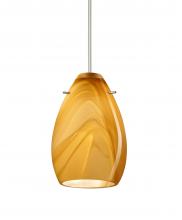 Besa Lighting 1XT-1713HN-LED-SN-L - Besa Pendant Pera 6 Satin Nickel Honey 1x5W LED, 15Ft. Cord