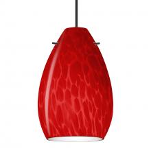 Besa Lighting 1XT-1713RC-BK - Besa Pendant Pera 6, Black Finish, Red Cloud 1x50W MAX GY6.35 Base