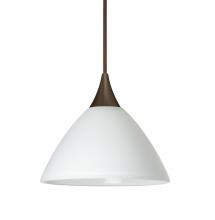 Besa Lighting 1XT-174307-LED-BR-L - Besa Pendant Domi Bronze White 1x6W LED, 15Ft. Cord