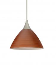 Besa Lighting 1XT-1743CH-LED-SN-L - Besa Pendant Domi Satin Nickel Cherry 1x6W LED, 15Ft. Cord