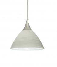 Besa Lighting 1XT-1743KR-LED-SN-L - Besa Pendant Domi Satin Nickel Chalk 1x6W LED, 15Ft. Cord