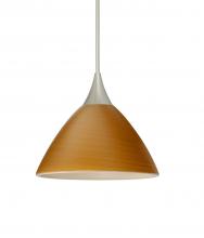Besa Lighting 1XT-1743OK-SN-L - Besa Pendant Domi Satin Nickel Oak 1x50W MAX GY6.35 Base, 15Ft. Cord