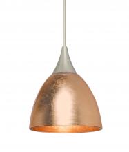 Besa Lighting 1XT-1758CF-SN-L - Besa Divi Pendant, Copper Foil, Satin Nickel, 1x50W Halogen, 15Ft. Cord