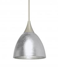 Besa Lighting 1XT-1758SF-LED-SN-L - Besa Divi Pendant, Silver Foil, Satin Nickel, 1x9W LED, 15Ft. Cord