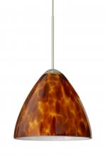 Besa Lighting 1XT-177918-LED-SN-L - Besa Pendant Mia Satin Nickel Amber Cloud 1x5W LED, 15Ft. Cord
