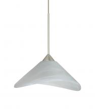 Besa Lighting 1XT-191352-SN-L - Besa Pendant Hoppi Satin Nickel Marble 1x50W MAX GY6.35 Base, 15Ft. Cord