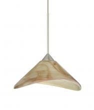 Besa Lighting 1XT-191383-LED-SN-L - Besa Pendant Hoppi Satin Nickel Mocha 1x3W LED, 15Ft. Cord