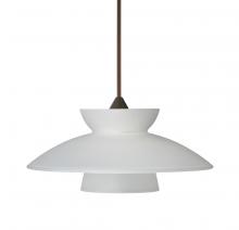 Besa Lighting 1XT-271825-BR-L - Besa Pendant Trilo 7 Bronze Frost 1x50W MAX GY6.35 Base, 15Ft. Cord