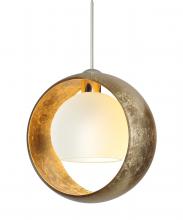 Besa Lighting 1XT-4293GG-LED-SN-L - Besa Pendant Pogo Satin Nickel Gold/Inner Gold 1x5W LED, 15Ft. Cord