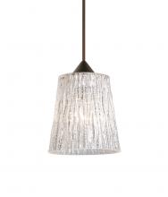 Besa Lighting 1XT-5125GL-BR-L - Besa Pendant Nico 4 Bronze Stone Glitter 1x35W MAX GY6.35 Base, 15Ft. Cord