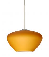 Besa Lighting 1XT-541080-SN-L - Besa Pendant Peri Satin Nickel Amber Matte 1x50W MAX GY6.35 Base, 15Ft. Cord