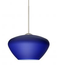 Besa Lighting 1XT-541087-SN-L - Besa Pendant Peri Satin Nickel Blue Matte 1x50W MAX GY6.35 Base, 15Ft. Cord