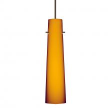 Besa Lighting 1XT-567480-BR-DIM010 - Besa Camino Pendant Bronze Amber Matte 1x50W MAX GY6.35 Base, 0-10V Dimming