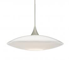 Besa Lighting 1XT-629406-SN-L - Besa Pendant Spazio Satin Nickel Opal Glossy 1x50W MAX GY6.35 Base, 15Ft. Cord