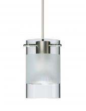 Besa Lighting 1XT-6524EC-LED-SN-L - Besa Pendant Scope 4 Satin Nickel Clear/Frost 1x5W LED MR16, 15Ft. Cord