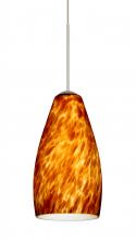 Besa Lighting 1XT-719818-SN-L - Besa Pendant Karli Satin Nickel Amber Cloud 1x50W MAX GY6.35 Base, 15Ft. Cord