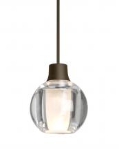 Besa Lighting 1XT-BOCA3CL-BR-L - Besa, Boca 3 Cord Pendant, Clear, Bronze Finish, 1x35W MAX GY6.35 Base, 15Ft. Cord