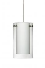 Besa Lighting 1XT-C44007-SN-L - Besa Pendant Pahu 4 Satin Nickel Clear/Opal 1x35W MAX GY6.35 Base, 15Ft. Cord