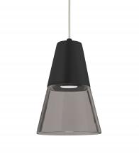 Besa Lighting 1XT-TIMO6BS-LED-SN-L - Besa, Timo 6 Cord Pendant, Smoke/Black, Satin Nickel Finish, 1x9W LED, 15Ft. Cord