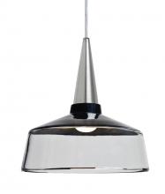 Besa Lighting 1JC-BARON10BK-SN - Besa, Baron 10 Cord Pendant, Black/Clear, Satin Nickel Finish, 1x60W Medium base