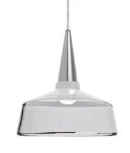 Besa Lighting 1JC-BARON10WH-SN - Besa, Baron 10 Cord Pendant, White/Clear, Satin Nickel Finish, 1x60W Medium base
