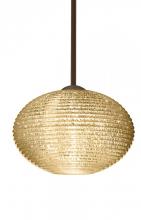 Besa Lighting 1TT-4913GD-BR - Besa Stem Pendant Pape 12 Bronze Gold Glitter 1x75W Medium Base