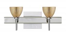 Besa Lighting 2SW-1758GF-LED-CR-SQ - Besa Divi Wall With SQ Canopy 2SW Gold Foil Chrome 2x5W LED