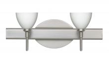 Besa Lighting 2SW-185807-LED-SN - Besa Divi Wall 2SW Opal Matte Satin Nickel 2x5W LED