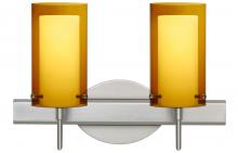 Besa Lighting 2SW-G44007-LED-SN - Besa Pahu 4 Wall 2SW Transparent Armagnac/Opal Satin Nickel 2x5W LED