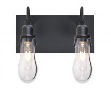 Besa Lighting 2WG-WISHCL-BK - Besa Wish Wall, Clear, Black, 2x60W Medium base