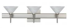 Besa Lighting 3SW-117652-LED-SN-SQ - Besa Wall With SQ Canopy Kona Satin Nickel Marble 3x5W LED