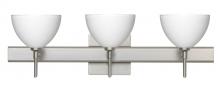 Besa Lighting 3SW-467907-LED-SN-SQ - Besa Wall With SQ Canopy Brella Satin Nickel White 3x5W LED