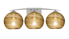Besa Lighting 3WC-JILLYAM-EDIL-SN - Besa, Jilly Vanity, Vapor Amber, Satin Nickel Finish, 3x5W LED Filament