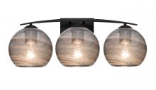 Besa Lighting 3WC-JILLYSM-BK - Besa, Jilly Vanity, Vapor Smoke, Black Finish, 3x60W Medium Base