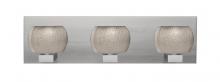 Besa Lighting 3WF-KENOSM-SN - Besa, Keno Vanity, Smoke Sand, Satin Nickel Finish, 3x60W G9 Base