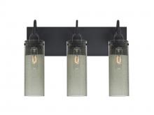 Besa Lighting 3WG-JUNI10MS-BK - Besa Juni 10 Vanity, Moss Bubble, Black Finish, 3x60W Medium Base