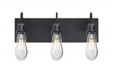 Besa Lighting 3WG-WISHCL-EDIL-BK - Besa Wish Wall, Clear, Black, 3x8W LED Filament