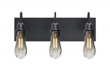 Besa Lighting 3WG-WISHSM-EDIL-BK - Besa Wish Wall, Smoke/Clear, Black, 3x8W LED Filament