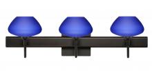 Besa Lighting 3SW-541087-LED-BR-SQ - Besa Wall With SQ Canopy Peri Bronze Blue Matte 3x5W LED