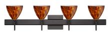 Besa Lighting 4SW-177918-LED-BR-SQ - Besa Wall With SQ Canopy Mia Bronze Amber Cloud 4x5W LED