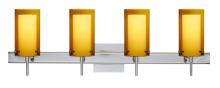 Besa Lighting 4SW-G44007-LED-CR-SQ - Besa Pahu 4 Wall With SQ Canopy 4SW Transparent Armagnac/Opal Chrome 4x5W LED