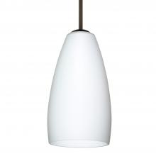 Besa Lighting B-150907-MED-BR-L - Besa Chrissy Pendant For Multiport Canopy Bronze Opal Matte 1x50W B10 Medium Base, 15Ft. Cord